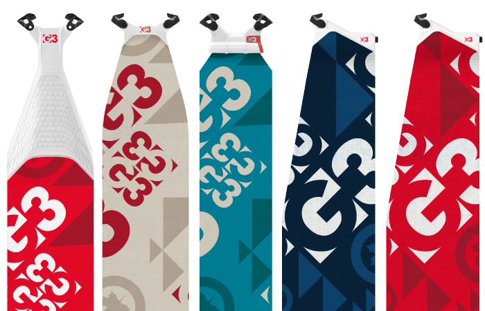 five kinds of climbing skins displayed side by side